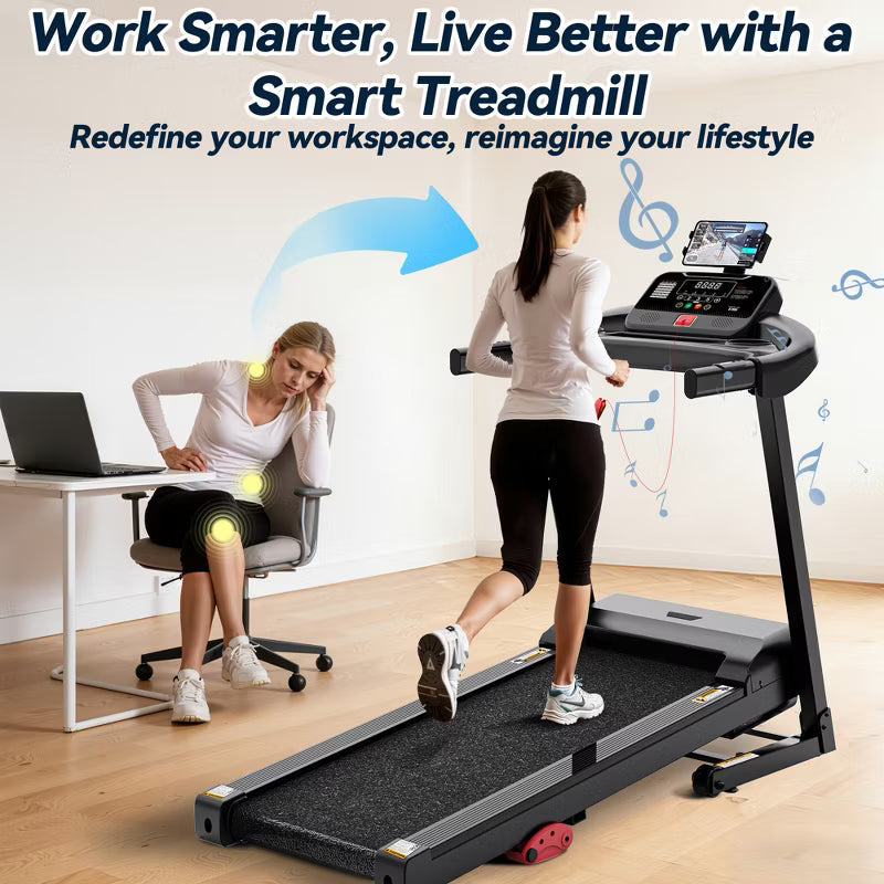 Treadmills Clearance,Treadmill on Sale,300 LBS Capacity Folding Treadmill with/ Incline,3.75HP Portable Treadmill, Walking Running Exercise Machine