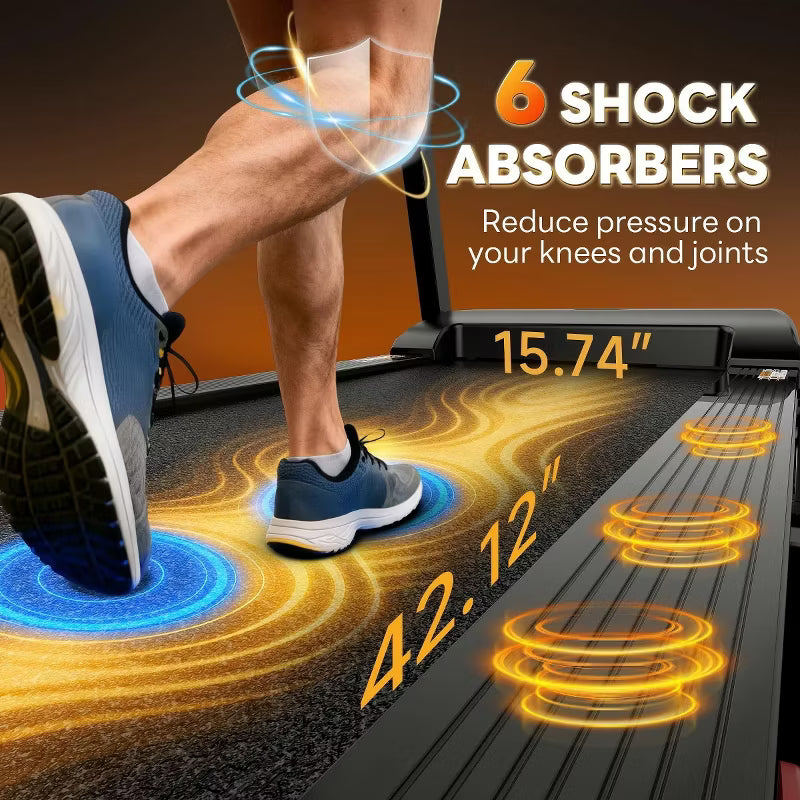Quiet 3.15HP Brushless Treadmill with 350 lbs Capacity, Adjustable Incline & Smart App Support