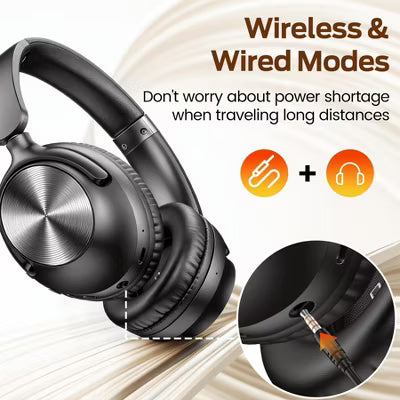 VEATOOL Mini Go Wireless Retro Headphones 100 Hours Playtime Bluetooth 5.4 Wireless ANC Over-Ear Headphones LDAC Hi-Res