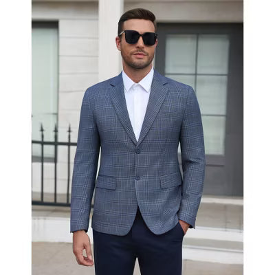COOFANDY Men's Textured Blazer Slim Fit Two Button Sport Coat for Business Casual Wear-GW653-S