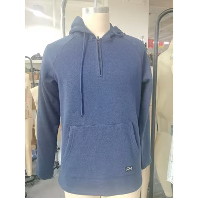 COOFANDY Men's Hooded Half Zip Long Sleeve Drawstring Pullover Sweatshirt Black S