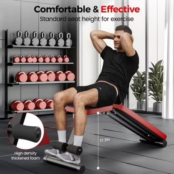 Adjustable Weight Bench, 660LBS Capacity Foldable Workout Bench for Home Gym, 8 Backrest Positions for Bench Press, Dumbbell & Strength Training