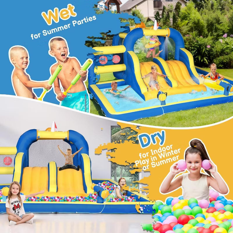 Karl Home Inflatable Bounce House With Double Water Slide