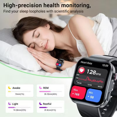 Smart Watch for Men Women, 1.84" HD, Bluetooth Call, IP68, 180+ Sports, Health Tracker, Android iOS,