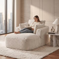 64.6'' Corduroy Chaise Lounge Chair, Modern Upholstered Sleeper Sofa for Dorm & Apartment, No Assembly Required, Comfy Accent Couch for Lounging
