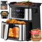Air Fryer,8-in-1 7.5Qt Air Fryer w/ Digital LED Touch Screen,8 Preset Cookings,Dishwasher-Safe Basket,Nonstick Dishwasher-Safe Basket,100Pcs Liner