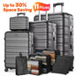 Clearance — 11 PCS Hardshell Luggage Set with Spinner Wheels, Carry-On & Checked Suitcases, Lightweight ABS Hard Shell, Password Lock, Multiple Sizes