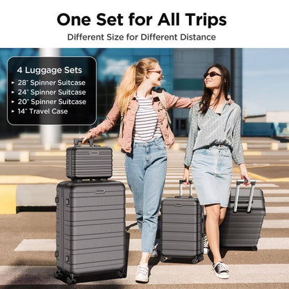 Clearance — 11 PCS Hardshell Luggage Set with Spinner Wheels, Carry-On & Checked Suitcases, Lightweight ABS Hard Shell, Password Lock, Multiple Sizes