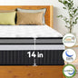 14In King Size Mattress in a Box, Memory Foam King Mattress, Pocket Spring for Motion Isolation, Medium Firm, Pressure Relief,Breathable & Cooling