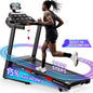 15% Auto Incline Folding Treadmill, 0.6-9MPH, 95 Programs, Heart Rate Monitor & Tablet Holder, Heavy Duty Home Running Machine, 350lbs Max Load