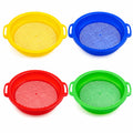 Large Sand Sifter for Sandbox Beach 4 Pack - Sand Sifter for Shark Teeth, Rock, Plastic - Beach Toys, Sand Toys for Sandbox Kids & Toddlers