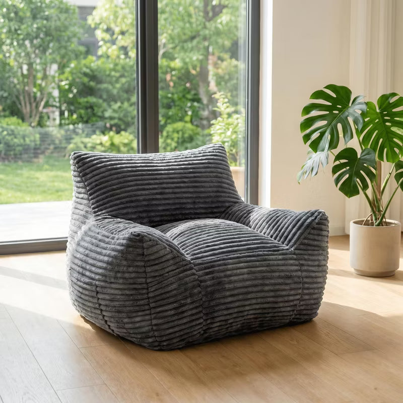 Bean Bag Chair with Armrests - Comfy Beanbag Lounge Lazy Floor Sofa Chair, Cozy Fluffy Single Cloud Couch for Dorm, Apartment, Living Room, Bedroom