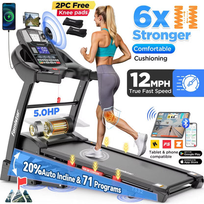 Treadmill on Sale, Treadmills clearance 5.0HP Folding Treadmill for Home with 20 Auto Incline,Foldable Electric Treadmill Running Machine