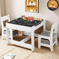 3-in-1 Kids Table with 2 Chairs, Storage and Removable Chalkboard Top