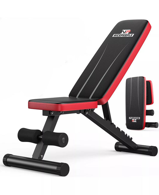 Foldable Adjustable Weight Bench, 660LBS 8-Position Incline Bench for Chest Shoulder Home Gym
