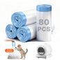 80 PACK Cat Litter Box Liners, Tear Resistant Heavy Duty Cat Litter Bags with Drawstring, Easy Cleanup