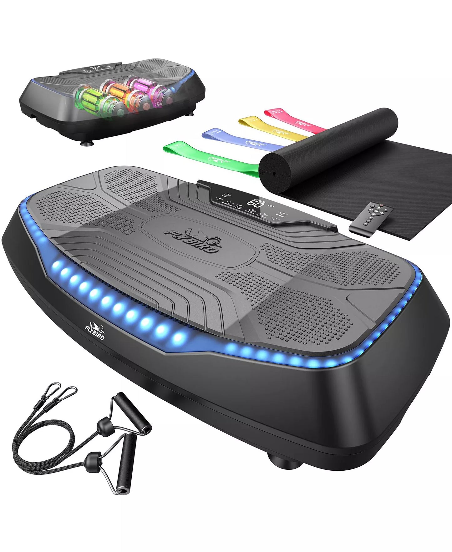 Triple Drive 4D Vibration Plate, 500 LBS Ultra Quiet Full Body Vibration Exercise Machine with Large Pedal, Bluetooth Speaker
