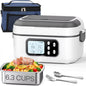 Personal Meal Warmer with Timer, 1.4L Stainless Steel Container