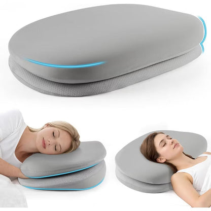DONAMA Cervical Memory Foam Pillow for Side Sleepers, Dual-Layer Soft and Firm Contour with Cooling Cover