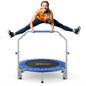 SP2 40" Blue Foldable Mini Trampoline, 330lbs Capacity, Adjustable Foam Handle, Indoor/Garden Fitness Rebounder