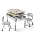 Kids Table and 2 Chair Set, Activity Desk for Drawing, Building Blocks, and Play