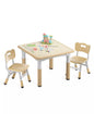 Kids Height-Adjustable Table and 2 Chairs Set with 31.5''W Easy-Clean Top