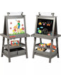 Art Easel for Kids, 3 in 1 Toddler Easel w/Whiteboard, Chalkboard and Paper Roll