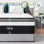 Queen Mattress in a Box - 14 inch Queen Size Mattress Gel-Infused Memory Foam & Pocket Coils, Medium-Firm, Cooling, CertiPUR-US Certified