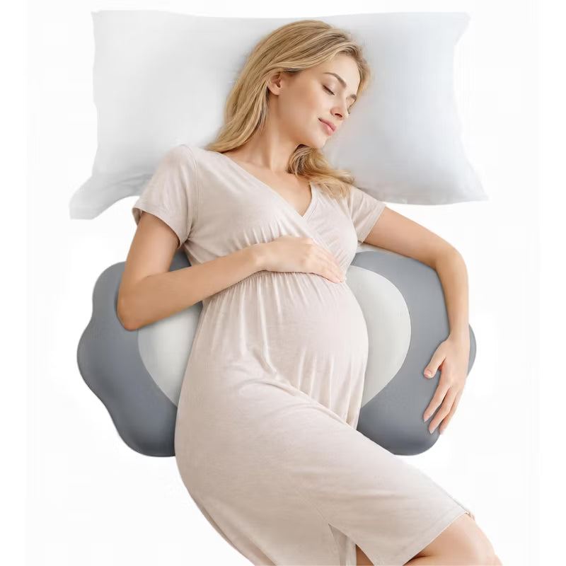 DONAMA Cooling Maternity Support Pillow, Adjustable Detachable Wedge with Double-Sided Cover for Back, Hips and Legs
