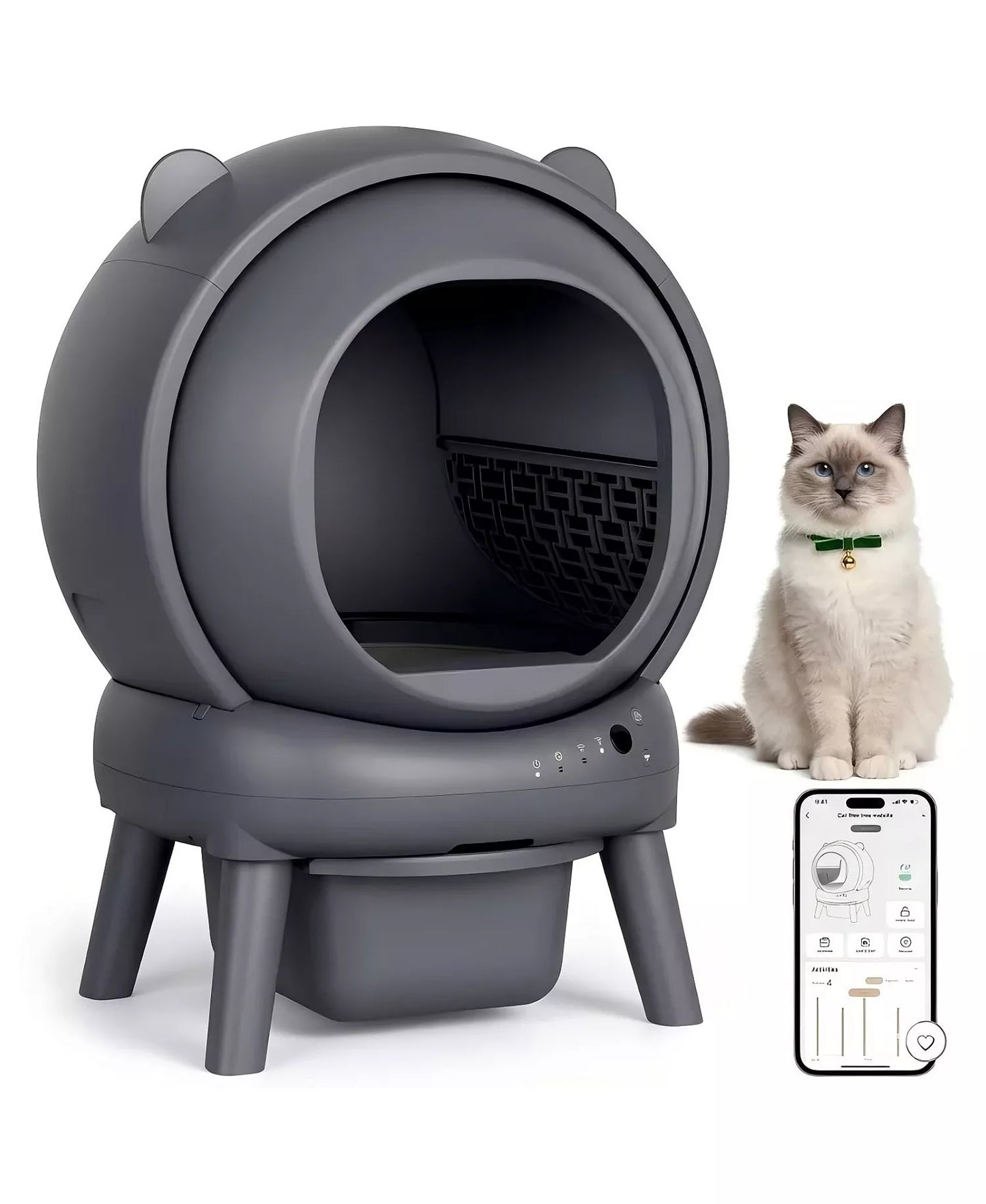 Smart Self-Cleaning Cat Litter Box with Odor Control & Multi-Cat Friendly Design