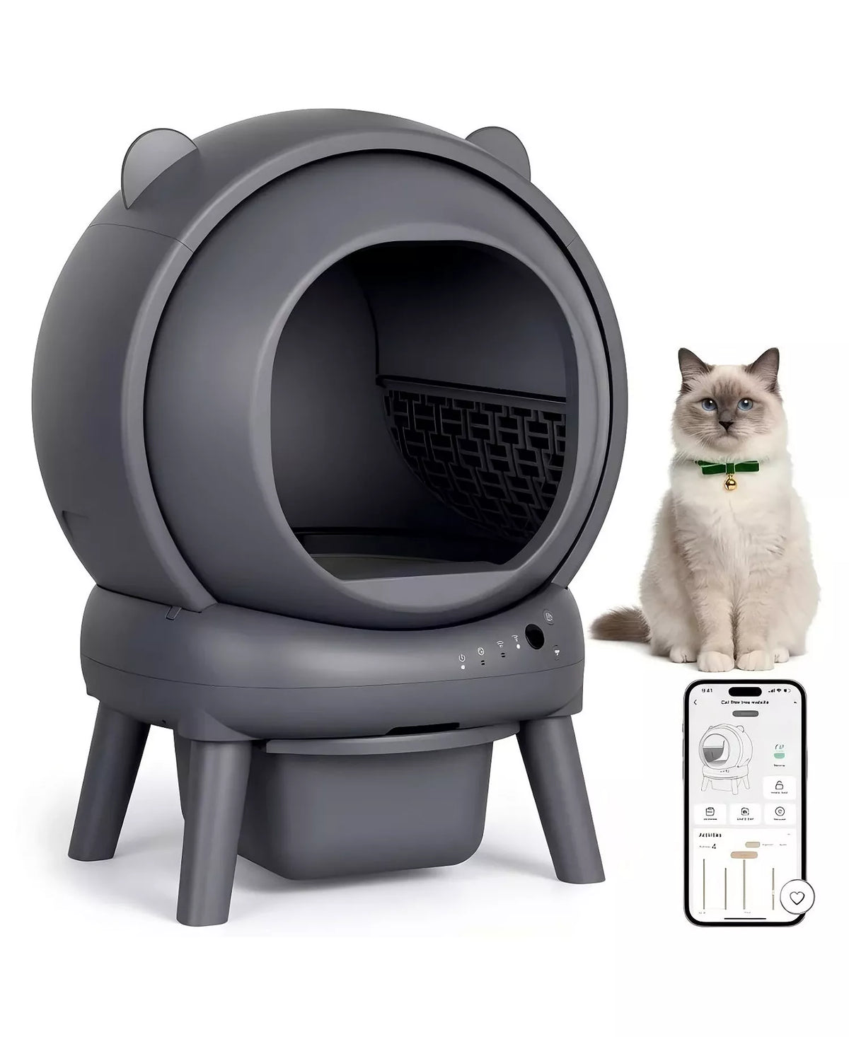 Smart Self-Cleaning Cat Litter Box with Odor Control & Multi-Cat Friendly Design