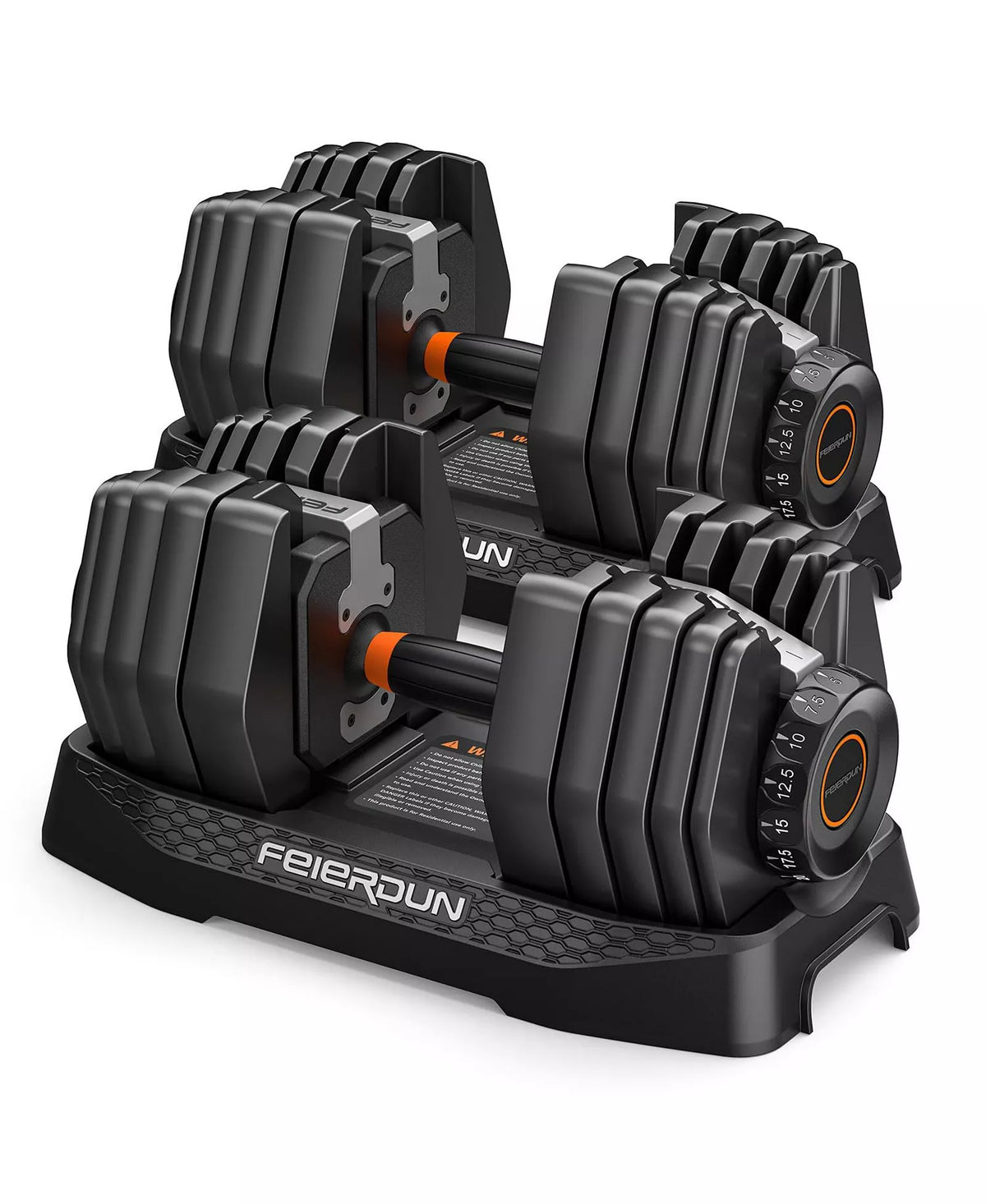 105LB Total Weight 15-in-1 Adjustable Dumbbell, Quick Dial 5-52.5LBS Heavy-Duty Single Dumbbell with Storage Box and Fitness App