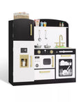 Wooden Pretend Play Kids Kitchen, Toy Kitchen Playset w/Oven, Microwave for Boys Girls Age 3+