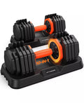 25LB Pro Advanced Adjustable Dumbbell Set Pair 10-Level Weights Double Adjustment Gears Flexible Quick Adjust Home Gym Fitness Equipment