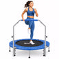 SP2 48" Blue Foldable Mini Trampoline, 440lbs Capacity, Adjustable Foam Handle, Indoor/Garden Fitness Rebounder