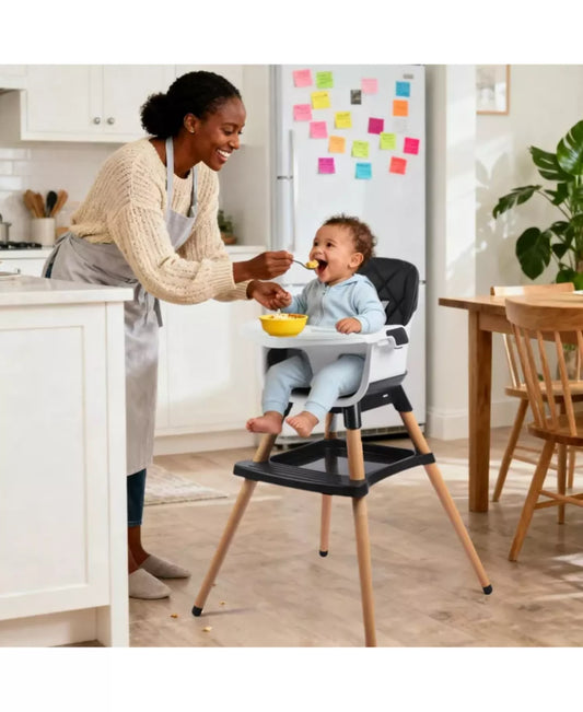 7-in-1 Convertible Baby High Chair with Removable Tray and 5-Point Harness