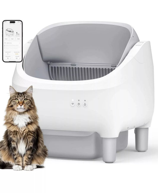 Smart Self-Cleaning Cat Litter Box with App & Safety Sensors
