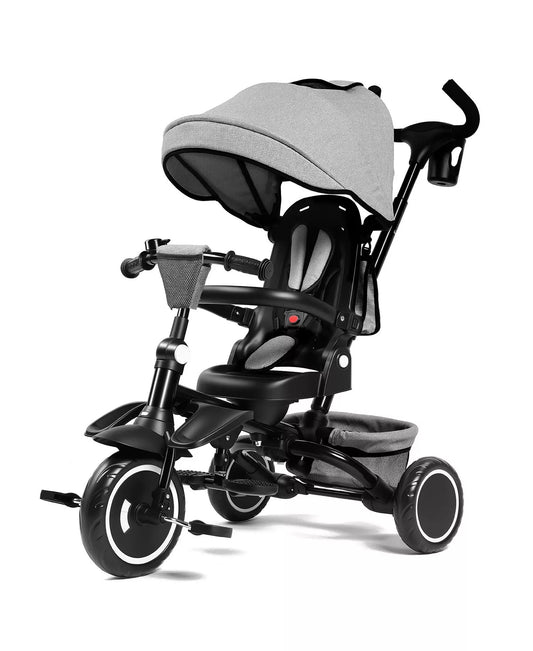 8-in-1 Kids Tricycle with Adjustable Push Handle, Canopy and Storage
