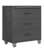 3-Drawer Heavy Duty Metal Storage Cabinet - Rolling Steel Tool Chest with 360degree(s) Wheels