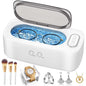 Ultrasonic Jewelry Cleaner with Dual Cleaning Modes and Stainless Steel Tank,White