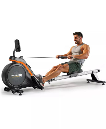 Pro Max Magnetic Rowing Machine, Enhanced Magnetic Resistance, Bluetooth and App Supported, Comfortable Seat Cushion