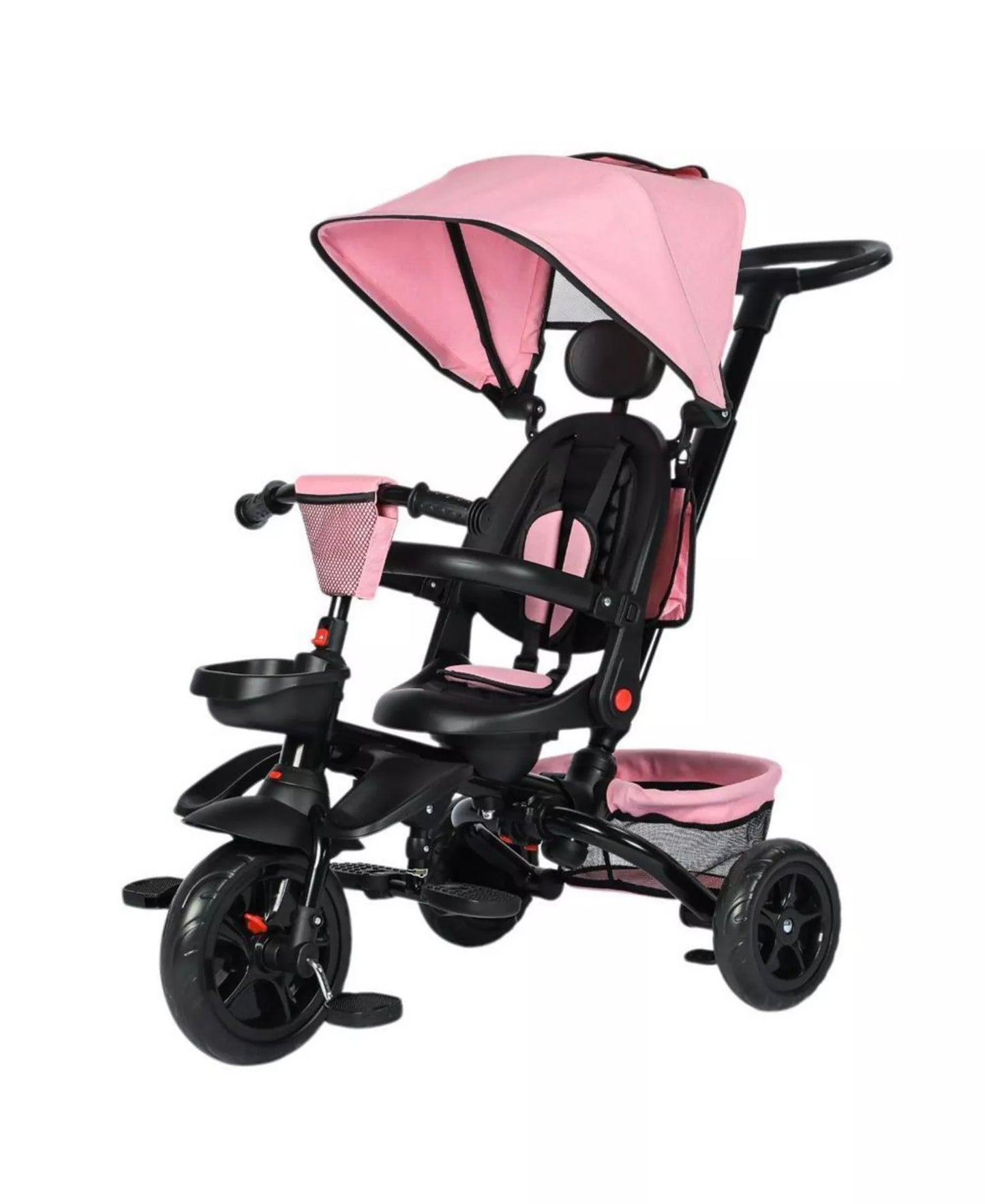 8-in-1 Kids Tricycle with Adjustable Push Handle, Canopy and Storage