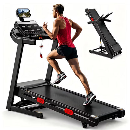 15% Auto Incline Treadmills for Home with Handle, 4 in 1 Portable Treadmill with Incline, Foldable Treadmill with 6 Screen, 105 Preset Programs, 350Lb