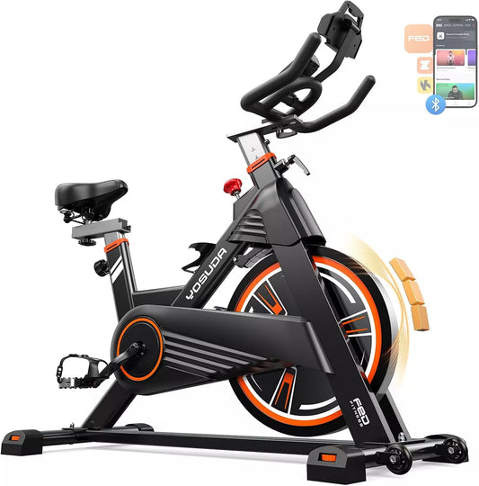 Light-Commercial Magnetic Exercise Bike, 45LB Flywheel, 100-Level Resistance, 350LB Capacity, 20dB Ultra-Quiet and Large HD Display