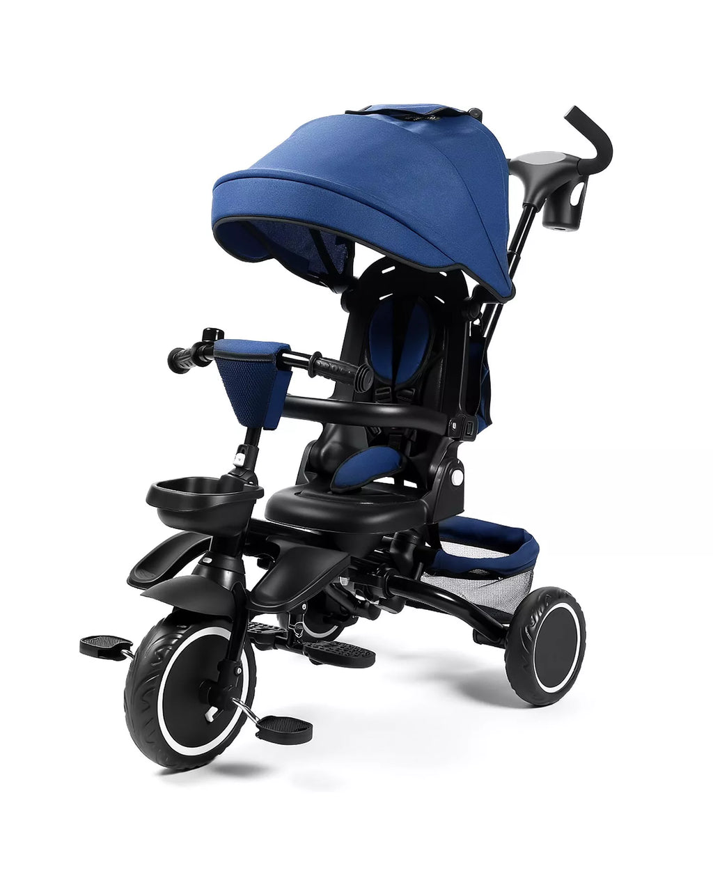 8-in-1 Kids Tricycle with Adjustable Push Handle, Canopy and Storage