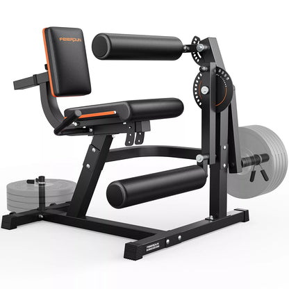 700LBS Integrated 4-in-1 Leg Curl and Extension Machine, Adjustable Lower Body Strength Workout Equipment for Home Gym