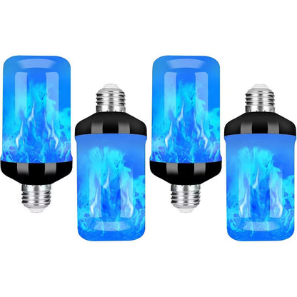 LED Flame Effect Light Bulbs 4-Pack, E26 Base, 4 Modes, Gravity Sensor