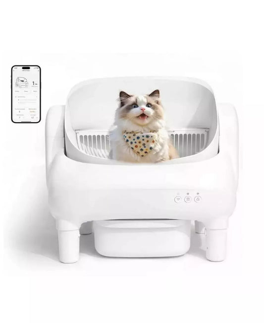 Automatic Self-Cleaning Cat Litter Box with App & Multi Anti-Pinch Safety Sensors