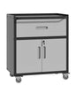 35"H Rolling Metal Tool Cabinet - Mobile Storage Chest with Drawer and Locking Doors