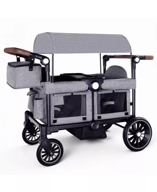 Baby Wagon Stroller for Two with Adjustable Handle, All-Terrain Wheels, Tray and Storage.